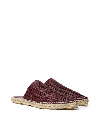 Bottega Veneta Espadrillas Lagoon con Intreccio in Bordeaux da donna