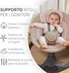 KIKKABOO Sdraietta Neonati Elettrica CODIE - Dondolo Elettrico per Neonati con Bluetooth, 5 Velocità, Schienale Regolabile, 10 Melodie, Fino a 9 kg, colore LIGHT GREY - GRIGIO CHIARO - con Telecomando - rilassante, calmante