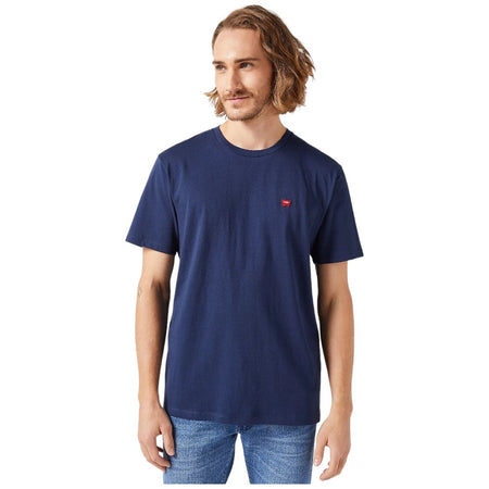 Wrangler t-shirt blu logo piccolo 112350434