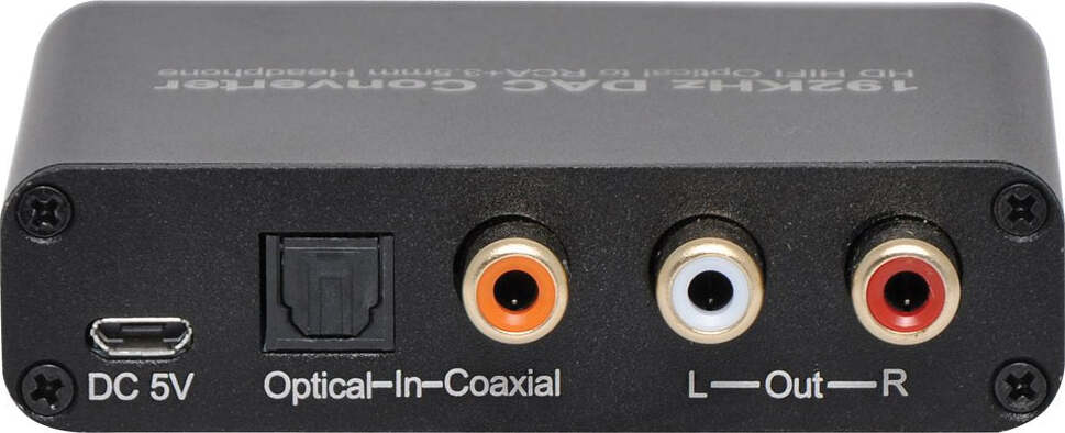 DAC Convertitore Audio Digitale 5.1 192KHz HD HIFI Optical a RCA + Jack Cuffie 3,5 mm