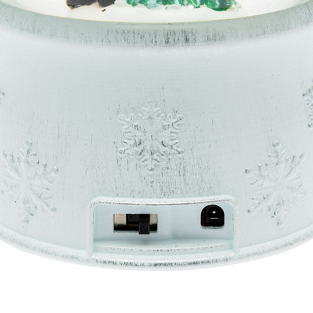 Sfera in vetro palla di neve decorata luminosa con led a luce bianco caldo ø13cm