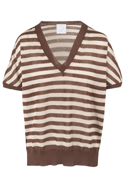 LA FEMME BLANCHE La Femme Blanche - T-shirt - 451613 - Beige/Cioccolato da donna