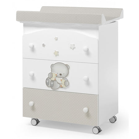 Cassettiera Fasciatoio 3 Cassetti Erbesi Dado Bianco