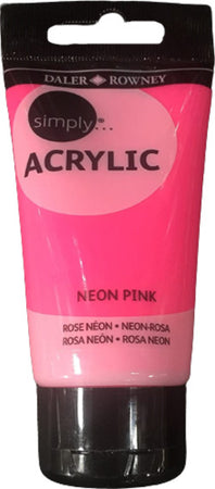 Daler-Rowney-Simply-Acrylic-Paint---75-ml---Neon-pink-Nobrand