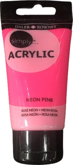 Daler-Rowney-Simply-Acrylic-Paint---75-ml---Neon-pink-Nobrand