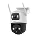 Imou crusier dual 10mp (5mp+5mp) telecamera wi-fi esterno doppio obiettivo, 360°ptz videocamera sorveglianza esterno con visione notturna a colori, rilevamento umano/veicoli, ip66, tracciamento intelligente, 2,4ghz - IPC-S7XP-10M0WED