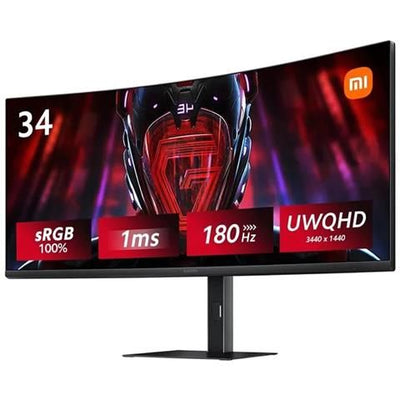 Xiaomi curved gaming g34wqi monitor 34 wqhd ips 1ms 180hz rgb freesync ela5454eu - 6941948702097