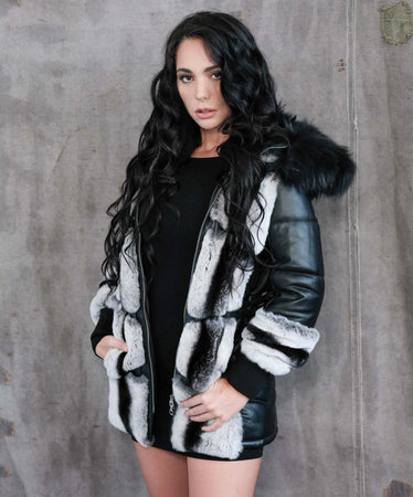 Daniela---Giacca-Donna-Nera-e-Bianca-in-vera-pelle-e-vera-pelliccia