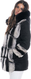 Daniela---Giacca-Donna-Nera-e-Bianca-in-vera-pelle-stampata-e-vera-pelliccia