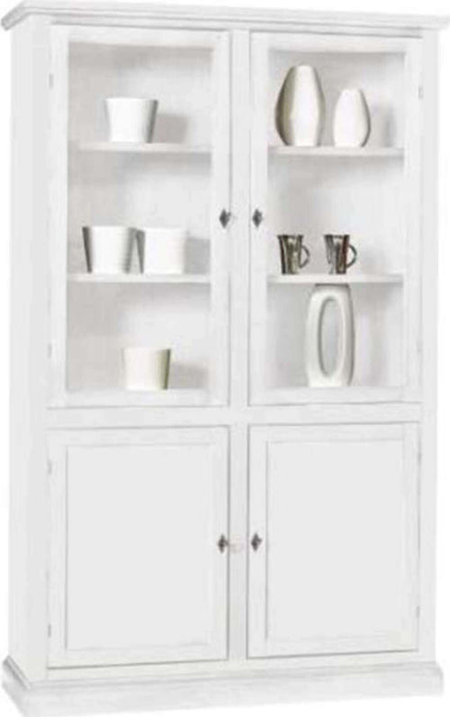 DANIELLE---mobile-con-vetrina-in-legno-massello-120x41x187-Bianco-Milani-Home