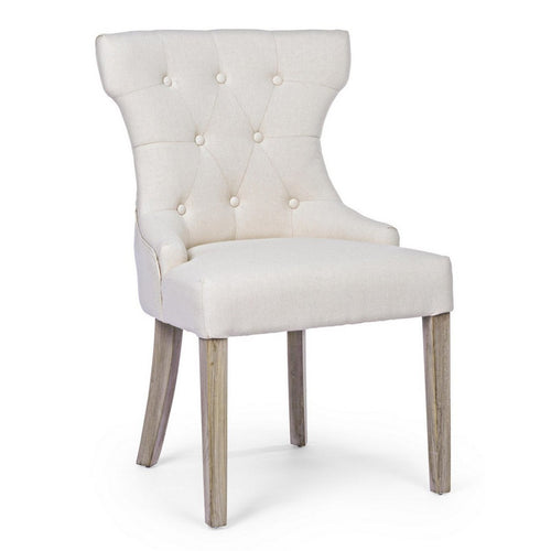 Sedia Azelia con struttura in rubber wood, per arredo interno 55 x 52 x h 92 cm