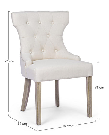 Sedia "Azelia" con struttura in rubber wood, per arredo interno 55 x 52 x h 92 cm