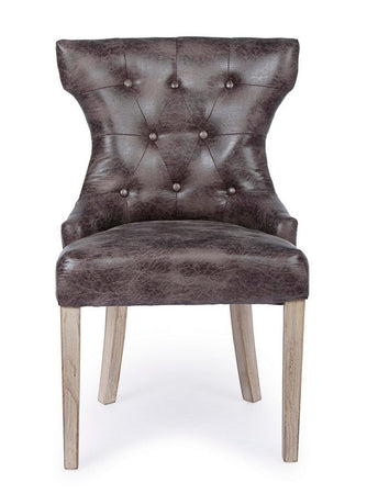 Sedia "Azelia" con struttura in rubber wood, per arredo interno 55 x 52 x h 92 cm