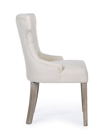 Sedia "Azelia" con struttura in rubber wood, per arredo interno 55 x 52 x h 92 cm