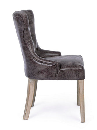 Sedia "Azelia" con struttura in rubber wood, per arredo interno 55 x 52 x h 92 cm