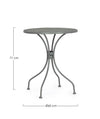Tavolino rotondo Lizette con struttura in acciaio, finitura opaca, per esterno