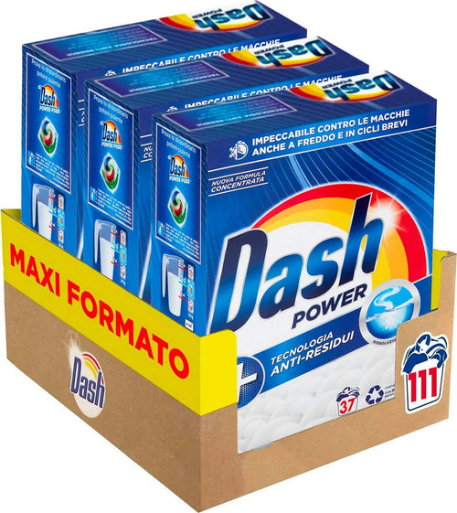 Dash Power Detersivo In Polvere Per Lavatrice Con Tecnologia Anti-residui Maxi Formato 111 Lavaggi (3 X 37 Lavaggi 5550 G) Salute e cura della persona/Pulizia e cura della casa/Prodotti per il bucato/Detersivi in polvere SG Store - Nicosia, Commerciovirtuoso.it