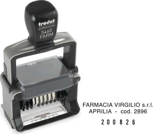 Datario Professional Farmacia - Trodat Cancelleria e prodotti per ufficio/Archivio ufficio e accessori per scrivania/Etichette divisori per schedario e timbri/Timbri e materiali per timbri/Timbri Eurocartuccia - Pavullo, Commerciovirtuoso.it