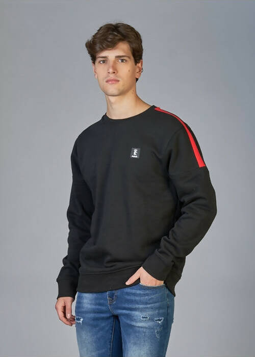 Datch Felpa Uomo Nera Felpa Casual Invernale Girocollo in Cotone Moda/Uomo/Abbigliamento/Felpe/Felpe senza cappuccio Sportast - Cimego, Commerciovirtuoso.it