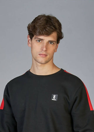 Datch Felpa Uomo Nera Felpa Casual Invernale Girocollo in Cotone Moda/Uomo/Abbigliamento/Felpe/Felpe senza cappuccio Sportast - Cimego, Commerciovirtuoso.it