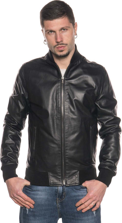 David---Bomber-Uomo-Nero-in-vera-pelle