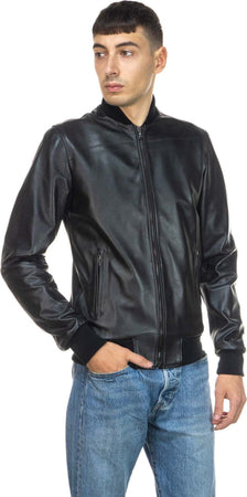David---Bomber-Uomo-Nero-in-vera-pelle