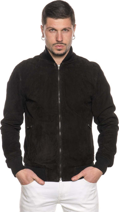 David---Bomber-Uomo-Testa-di-Moro-in-vera-pelle-camoscio