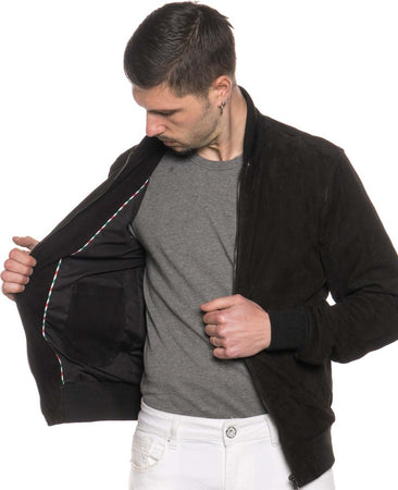 David---Bomber-Uomo-Testa-di-Moro-in-vera-pelle-camoscio