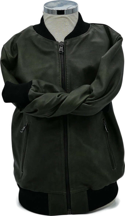 Davide---Bomber-Bambino-Verde-in-vera-pelle