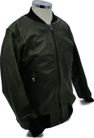Davide---Bomber-Bambino-Verde-in-vera-pelle