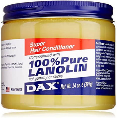 Dax 100% Pure Lanolin 397g Super Hair Conditioner Crema Condizionante per Capelli Secchi Formula Idratante