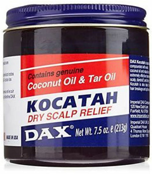 Dax Kocatah Plus Pomade Black Coconut Oil & Tar Oil Kocatah Dry Scalp Relief 400g Anti Forfora Per Capelli Americano