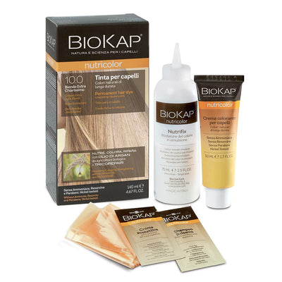 BIOKAP Nutricolor, Tinta capelli Senza Ammoniaca, Colorazione Capelli, Nutre, Colora e Ripara, 10.0 Biondo Extra Chiarissimo, 140ml - Naturopatica shop & therapy