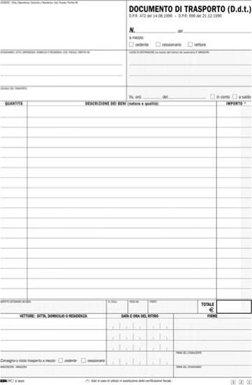 DDT Snap - 3 copie autoricalcanti - 31 x 20 5cm - 100 fogli - Edipro Cancelleria e prodotti per ufficio/Archivio ufficio e accessori per scrivania/Modulistica e conservazione registri/Libri e registri contabili Eurocartuccia - Pavullo, Commerciovirtuoso.it