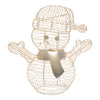 Pupazzo di neve Merry Christmas color champagne luminoso con MicroLed a luce calda da h30 cm