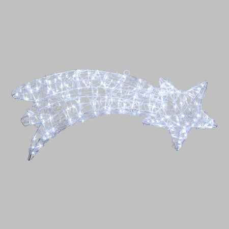 Stella cometa 75 cm 2D, con gocce led bianco per addobbi e decorazioni natalizie