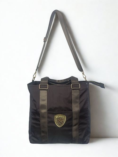Blauer borsa donna nylon tote bag S6SILVA01 dark brown