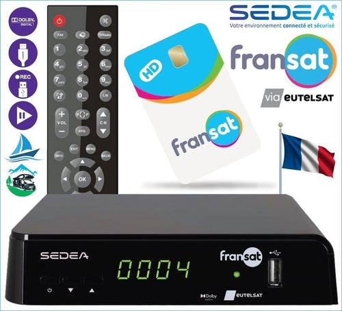 Decoder SEDEA FRANSAT F-4300HD con Smart Card Ufficiale TV Francese TNT HD