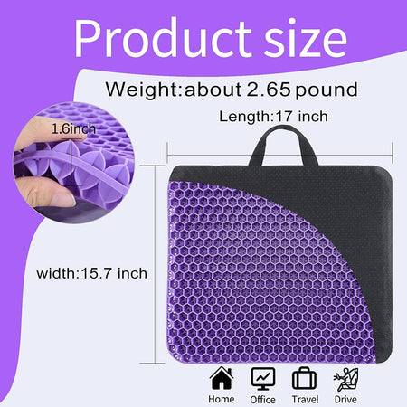 Cuscino Sedia in Gel, Cuscino in Gel, Cuscino per Sedia Ufficio per Ridurre La Pressione Su Fianchi, Cuscino per Coccige, Cuscini per Sedie Traspiranti per Auto/Ufficio/Casa/Sedia a Rotelle