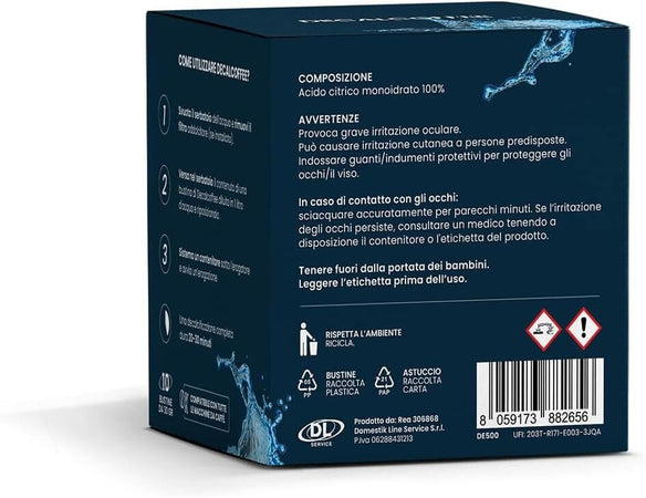 Decalcificante in Polvere per Macchine da Caffè - 10 Bustine da 30 gr di decalcificante biodegradabile