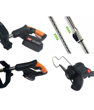 Decespugliatore Elettrico 2 Batteria Litio 24 V Tagliaerba Tagliabordi 8421