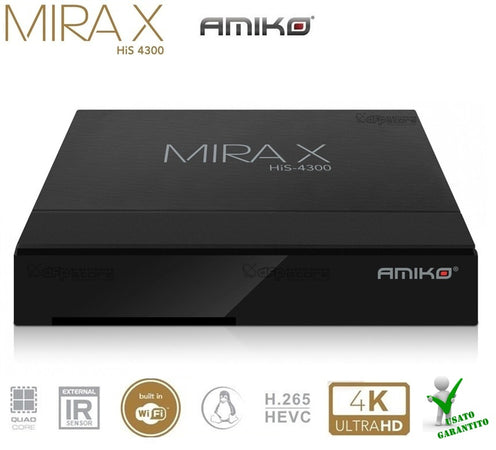 Amiko Mira X HiS-4300 Combo 4K H.265 Multistream Wifi Ricondizionato