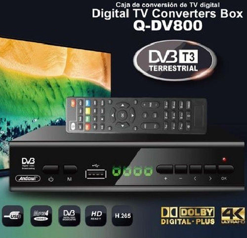 Decoder Digitale Terrestre Dvb T3 Hd 4k Dolby H.265 Usb Scart Lan Q-dv800 Elettronica/Home Cinema TV e video/Dispositivi per lo Streaming/Client Streaming Trade Shop italia - Napoli, Commerciovirtuoso.it