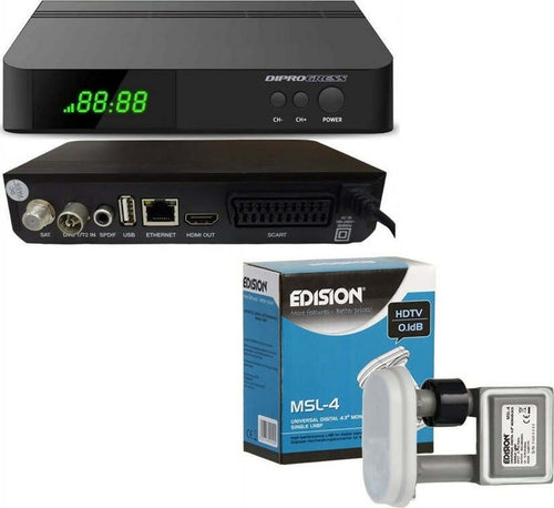 Decoder-DIPROGRESS-DPST220X-Combo-DVB-T2-DVB-S2-DVB-S2X-Multistream-ed-LNB-Monoblocco-Single-3-4-gradi-per-la-ricezione-in-chiaro-dei-canali-digitale-terrestre-via-satellite