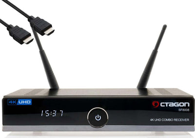 Decoder Octagon SF8008 4K UHD E2 DVB-S2X DVB-C/T2 Media Server, registrazione, EasyMouse HDMI, Dual WiFi