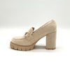 Dècolletè Donna Con Plateau E Gioiello Scarpe Tacco Quadrato Ecopelle In Camoscio Tiffany