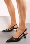 Lora - Dècolletè slingback intrecciato Nero