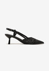 Lora - Dècolletè slingback intrecciato Nero
