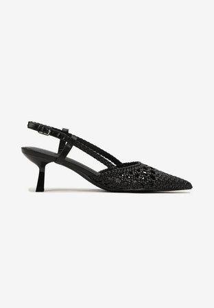 Lora - Dècolletè slingback intrecciato Nero