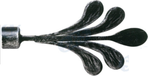 DECOR---POMOLO-FOGLIA-IN-FERRO-BATTUTTO-NERO-ARGENTO-DIAMETRO-20